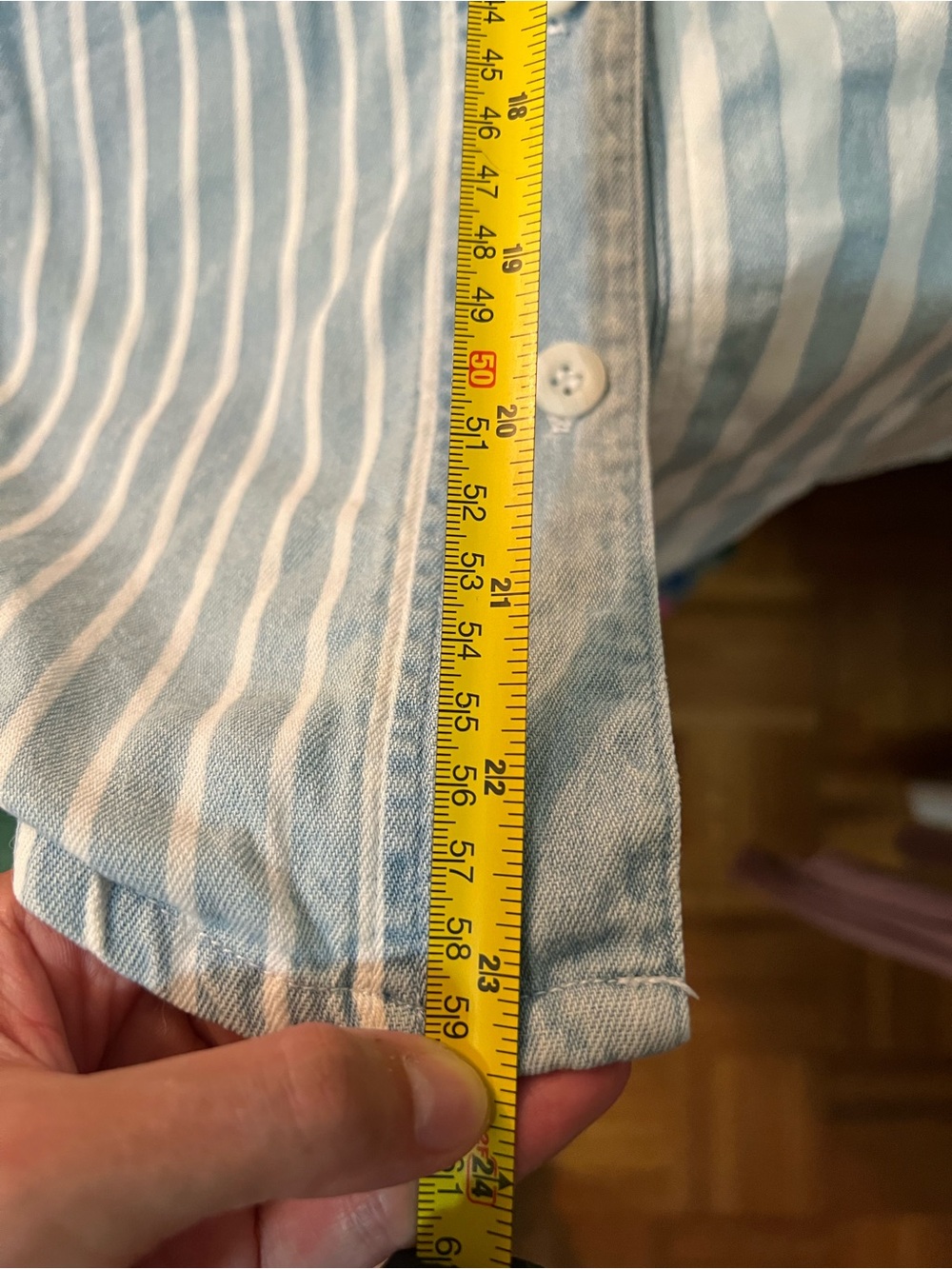 Vintage 100% cotton denim baseball shirt jersey XL - Picture 7 of 8